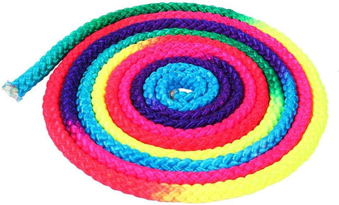 Gymnastics Art Rope, 2.8m/110inch Nylon Rainbow Color Rhythmic Gymnastics Rope Solid Competition Arts Training Rope Gymnastic Skipping Rope for Ex...