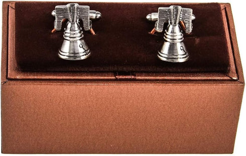 4th of July Liberty Bell Pair Cufflinks in a Presentation Gift Box & Polishing Cloth...