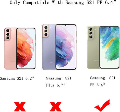 phylla Compatible with Samsung Galaxy S21 FE 6.4” 5g Phone Case Luxury Plating Cute Love Heart Side Small Pattern Case Full Camera Protection Soft...