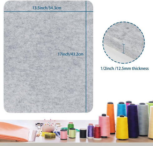 Wool Pressing Mat Portable Felted Ironing Board, 1/2 Inch Thick Retains Heat Pad for Quilting Supplies Sewing Notions DIY Crafts (17 X 13.5 Inch)...
