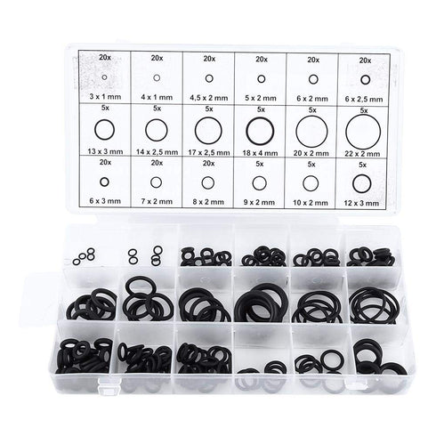 225pcs/18 Sizes Rubber O Ring Kit Washer Seals Gasket Assortment Set for Car Auto Vehicle Repair with Case for Plumbing Automotive General Repair...