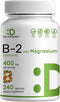 DEAL SUPPLEMENT Vitamin B2 400mg (Riboflavin) | with Magnesium Glycinate 400mg, 240 Capsules – 2 in 1 Support Healthy Nervous System, Mood, Blood ...