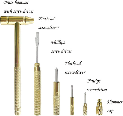Floral Hammer & Screwdriver 6 in 1 Small Hammer Screwdriver Tool, Multitool Hammer, Hand Tools Hammer Set with Screwdriver Hammers, Mini Hammers, ...