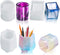 3 Pcs Cup Resin Silicone Mold, Kalolary Makeup Brush Holder Organizer Cylinder Craft Epoxy Mold, DIY Flower Planter Pot Molds, Cup Mold, Pen Holde...