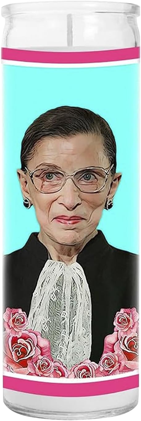 Ruth Celebrity Glass Jar Candle – Unscented Handmade Soy Wax Votive Candle – Unique Gift for Bader Ginsberg Fans & Law Lovers – Home Decor Collect...