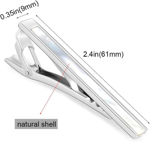 Inlay Mother of Pearl Tie Clips Bar Unique Clasp Tie Pins...