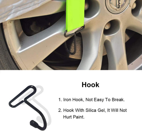 Kayme Car Cover Straps Wind Protector,3pcs Elastic Adjustable Rope Protect Cover from High Wind, Universal Fit...