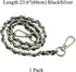 HAHIYO Mini Purse Chain Strap Slim Wide 8mm for LV Length 23.6 inches Extra Thick 4.5mm Black Leather Silver Hardware for Shoulder Cross Body Slin...