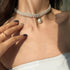 Jeairts Pearl Choker Necklace Silver Crystal Short Necklaces Row Pearl Pendant Necklace Jewelry for Women and Girls...