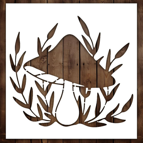 Mushroom Stencil | Reusable Fall Nature Mushroom Stencils for Painting on Wood, Glass, Wall, Rock, Fabric, Walls, Canvas, Glassware | Fall Nature ...