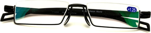 Featherweight Slim Half Rim Memory Flex Reading Glasses With Anti-reflective AR Coating (black, 2.50)...