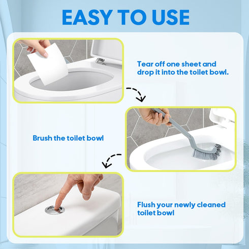 Toilet Bowl Cleaner Sheets,160 Cleans, Lemon,Friendly to your Septic,Plastic-Free Packaging,Sustainability, Toilet Bowl Cleaner Strips Great For A...