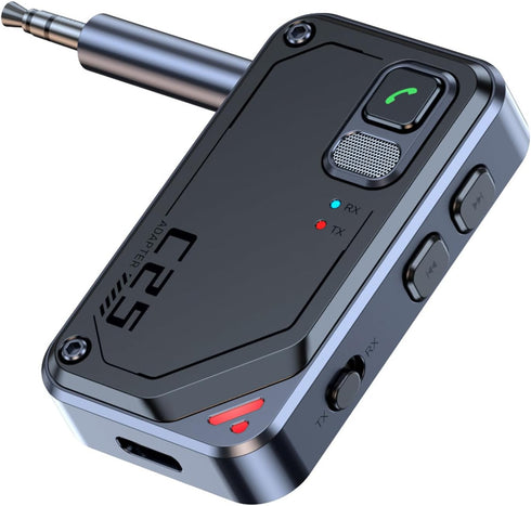 Bluetooth 5.3 Adapter 3.5mm Jack Aux Dongle, 2-in-1 Bluetooth Transmitter Receiver for Car Audio/Home Stereo/Headphones/Speaker/Projector...
