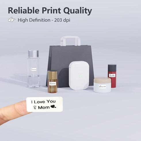 Mini Bluetooth Label Makers - D11 White Label Maker Machine with Tape Portable Label Printer Labeler for Labeling Jars Bins Home Organizing Office...