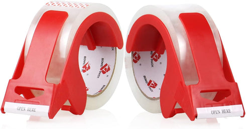 BOMEI PACK Heavy Duty Clear Packing Tape,2 Rolls with refillable Dispenser,Noiseless Packaging Tape 1.88 Inches x 55 Yards,Industrial Grade Boxes ...