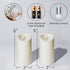 Amagic Outdoor Waterproof Flameless Candles, Flickering LED Candles, Battery Operated Candles with Remote and Timers, Ivory Plastic, 3” x 6” Set o...