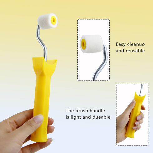 2 Pcs Foam Paint Roller Mini Paint Rollers for Touch up Trim Edge or Corner Extra Small Paint Wool Brushes Tiny Painting Tool for Professional Pai...