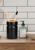 Nucookery 3" Ceramic Black Toothbrush Holders for Bathrooms, Shelf Draining Toothbrush Organizer Electric Toothbrush Holders for bathroom countert...