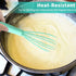 NCAM 5 Pcs Silicone Whisk for Cooking - Mini Whisk Stainless Steel Dough Whisk, Non Stick Hand Tiny Balloon Wire Whisk, Milk egg Frother for Blend...