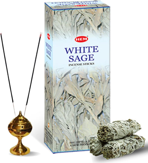 Hem White Sage Tubes Incense, 20g, Box of Six...