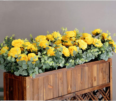 Jasion Artificial Roses Flowers 10 Heads Arrangement Silk Bouquet Glorious Meanings for Home Office Parties and Wedding Decoration (Yellow)...