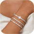 YADOCA Tennis Bracelets For Women - Silver Plated Bracelet Stack Cubic Zirconia CZ Diamond Adjustable Stackable Bracelets Set For Prom Wedding Jew...