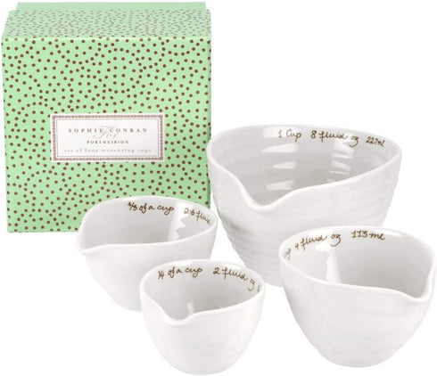 Portmeirion Sophie Conran White Measuring Cups | Set of 4 Measuring Cups for Kitchen and Baking in Assorted Sizes | Made from Fine Porcelain | Dis...
