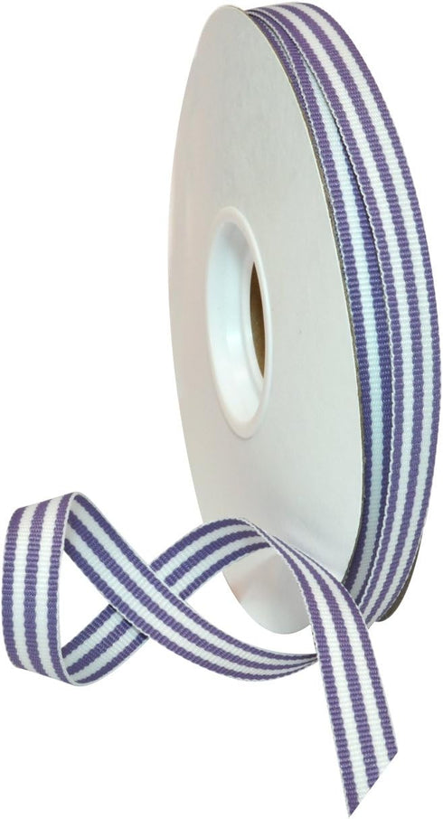 Morex Ribbon Striped Polyester Grosgrain Ribbon, Party Decorations, Gift Wrapping, Fun Patterns, 3/8" by 20 yd., Lavender...