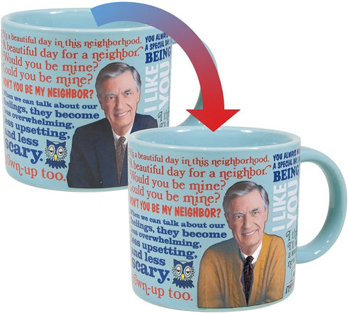 The Unemployed Philosophers Guild Mister Rogers Heat Changing Color Transforming Mug - Hot Coffee Changes Mr Rogers' Outfit, Comes in a Fun Box, 1...