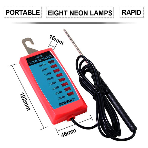 ALLOSUN GK503C NEON Fence Electric Voltage Tester Max 9000V, red...