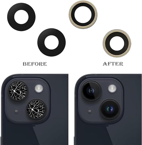 2pcs/Set 15 Plus Camera Lens Replacement for iPhone 15 Camera Lens Rear Glass Replacement with Pre-Installed Adhesive + Repair Tool Kit, Anti-Lens...