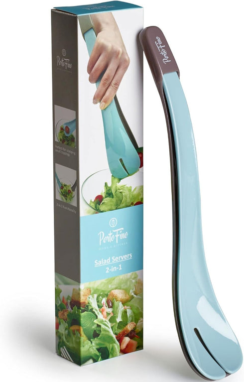 Salad Tongs for Serving - Salad Serving Utensils - Salad Tosser Salad Servers - Salad Spoons for Serving - Space Saving Salad Tools - Plastic Sala...