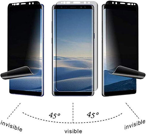 Galaxy Note 9 Privacy Screen Protector, 2-Way Anti Spy Full Adhesive Coverage Soft Film, Scratch Resistant 3D Curve Edge Fit Nano Shield (NOT Temp...