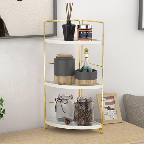 3-Tier Kitchen Spice Rack , Standing Rack,Triangle Bathroom Countertop Storage Shelf ,Cosmetic Organizer Holder , Stackable Cabinet Organizer , Ki...