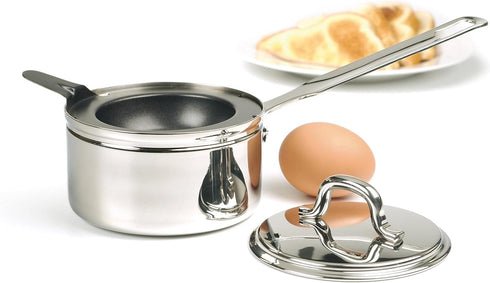 RSVP International Endurance Single Egg Poacher Set | Perfectly Poached Eggs | Includes Stainless Steel Pan | Dishwasher Safe...