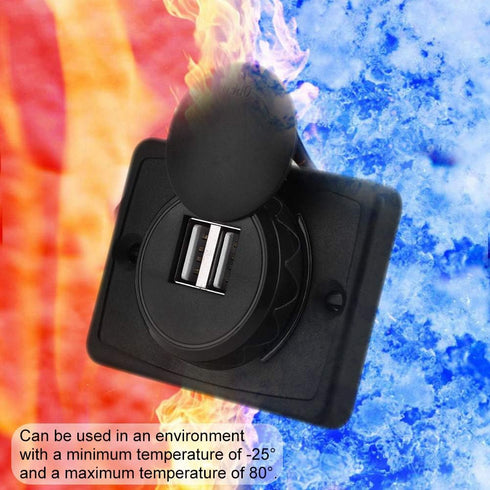 RV USB Outlet, 12V Panel Car Charger Female Automotive Dual Port Socket Power Cap Quick Fast Adapter Cigarette Lighter Indicator Bus Boat Auto Mar...