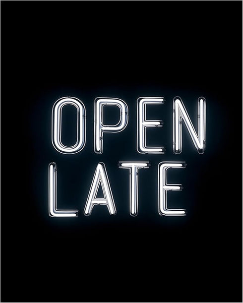 Posterizer 1 pcs-OPEN LATE sign poster with neon font 4-Kitchen & Bar Art-Gift for Men Women Teens-Art Poster Print for Home, Office, Store, Bar- ...
