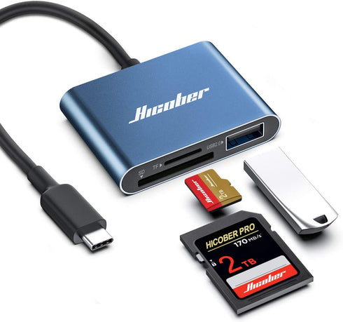 Hicober USB C to SD Card Reader, Micro SD Memory Card Reader, Type C to SD Card Reader Adapter 2TB Capacity for MacBook Camera Android Windows Lin...