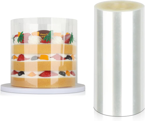 Cake Collar - 4 x 394inch/1 Roll-Transparent Acetate Cake Roll, Professional Acetate Sheets for Baking, Elegant Cake Wrapping, Edge Decorating....