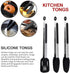 12 Inch Kitchen Tongs Set of 3, Silicone Tongs with Silicone Tips and Stainless Steel Handle, Tongs for Cooking, Baking, Grilling...