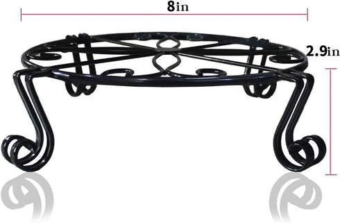 Black Plant Stand for Flower Pot Heavy Duty Potted Holder Indoor Outdoor Metal Rustproof Iron Garden Container Round Supports Rack for Planter Bro...