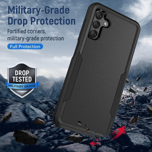 Aozuoton Galaxy A13 5G Case with Screen Protector, Full Body Protection Durable Rubber Cover Phone Case for Samsung, Black...