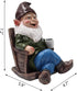 Drinking Coffee Garden Gnome Statue, Wizard Gnome 3D Dwarves, Polyresin Outdoor Sculpture Gnome Statue Garden Figurine Art Garden Decoration for L...