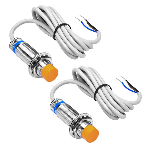 2pcs 8mm Inductive Proximity Sensor Detecting Distance Approach Sensor Cylinder Proximity Switch NPN NO DC 6-36V 300mA 3-Wire (Diameter 18mm)...