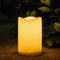 Solar Candles Outdoor Waterproof, 3" x 4.5" Ivory White Flameless Candles, Dusk to Dawn Light Sensor, LED Rechargeable Pillar Solar Candles for Ou...