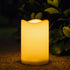 Solar Candles Outdoor Waterproof, 3" x 4.5" Ivory White Flameless Candles, Dusk to Dawn Light Sensor, LED Rechargeable Pillar Solar Candles for Ou...