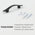 KNOBWELL 6 Pack 3 inch Black Cabinet Handles, Wave Style Black Handles for Cabinet and Cupboard, Dresser Drawer Pulls Matte Black, 3 inch Hole Cen...