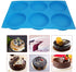 6-Cavity Large Cake Molds Silicone Round Disc Resin Coaster Mold Non-Stick Baking Molds, Mousse Cake Pan, French Dessert, Candy, Soap (Blue)...