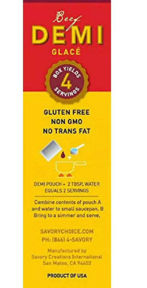 Savory Choice Beef Demi Glace Reduction Sauce Packet 75gr (pack of 3)...