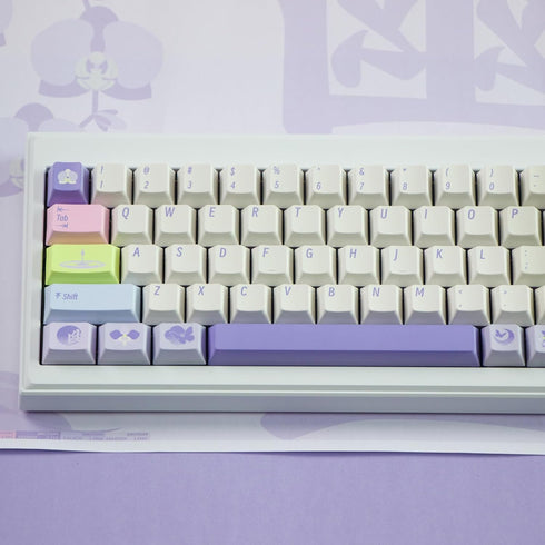 Hyekit PBT Keycaps - Cherry Profile Custom Keycaps, 144 Keys, Dye-Sublimation, Orchid Plant Theme Keyboard Keycap Set for Mechanical Keyboard, Key...